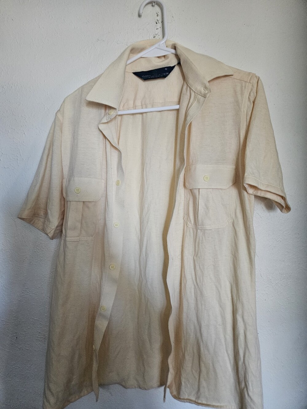 Light Yellow Short Sleeve Button-Up Shirt